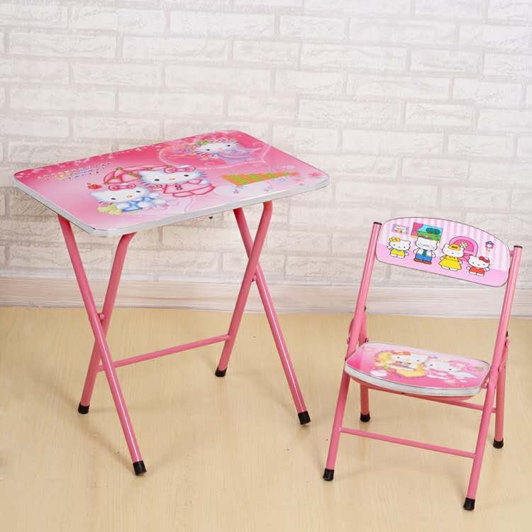 简易儿童写字桌学习桌 折叠课桌 卡通儿童桌 学生桌详情图6