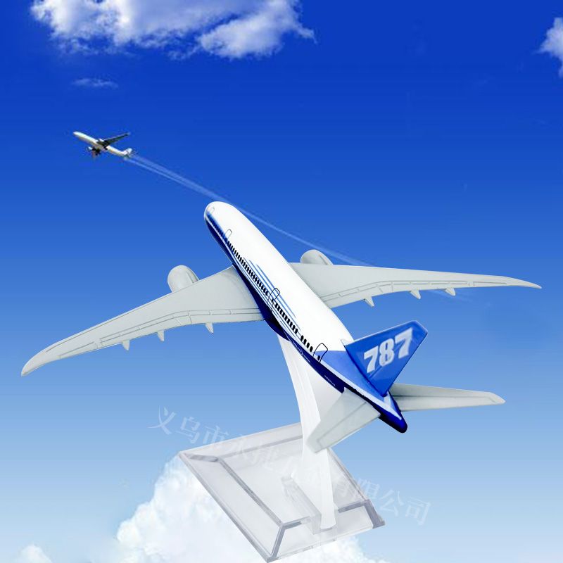 16cm仿真飞机模型摆件儿童玩具橱窗装饰品办公室摆件波音787原机型空客飞机详情图3
