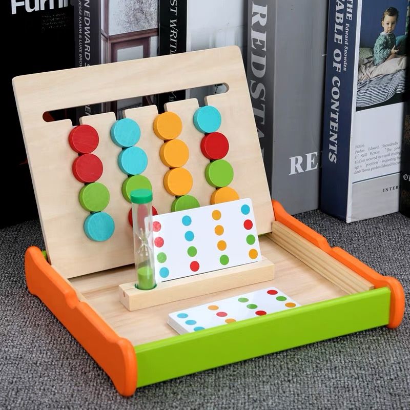 Children's brain development, intelligence enhancement, logical thinking toy, four-color puzzle game, 2-3, early education for boys and girls aged 45 details Picture