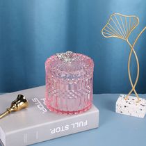 Colorful candy jar with lid home decor Storage jar home decor glass ornaments