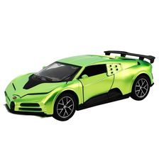 绿色模型车布加迪惯性回力合金车模型玩具车