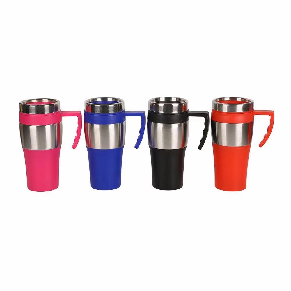 汽车杯 内塑料外不锈钢汽车杯 带手柄450ml