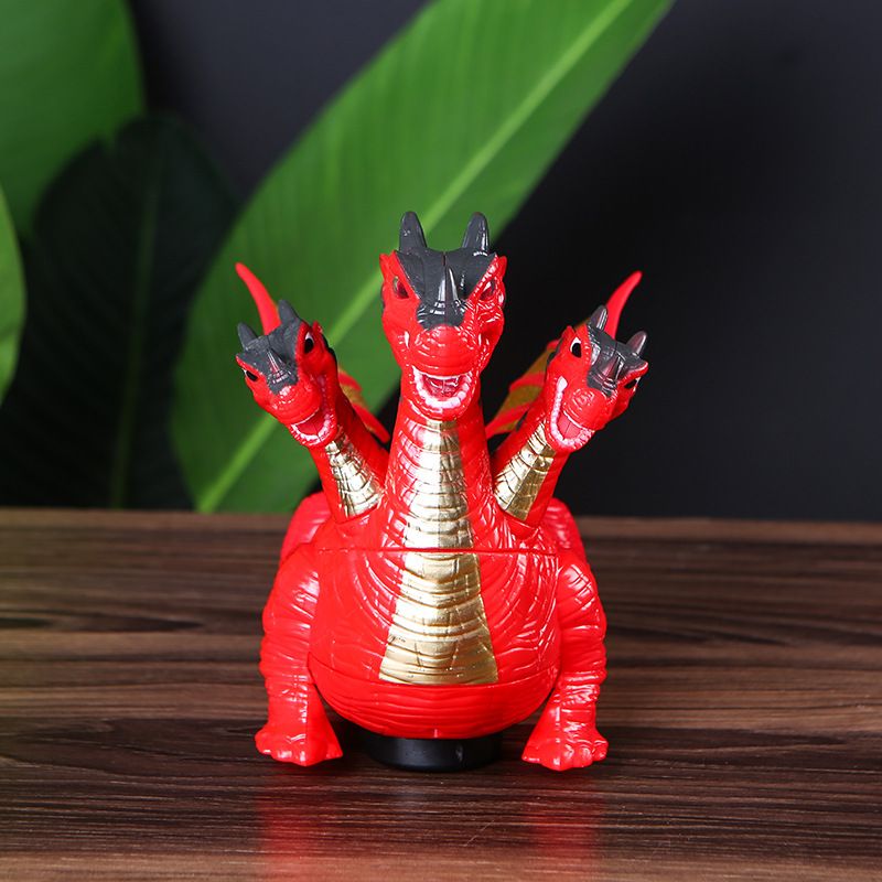 电动变形三头恐龙模型玩具批发