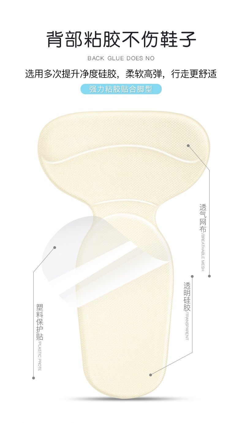 Heel pads to prevent heels from dropping, half-size insoles for women, thickened high heels with anti-rubbing insoles, large and small heel pads for shoes Item Picture