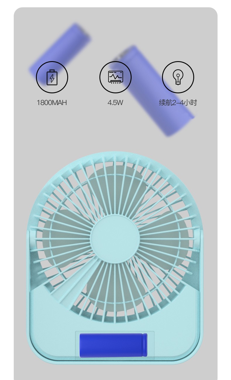 lenrood邻鹿电风扇家用静音小台扇小型无线USB充电迷你电扇602详情图8
