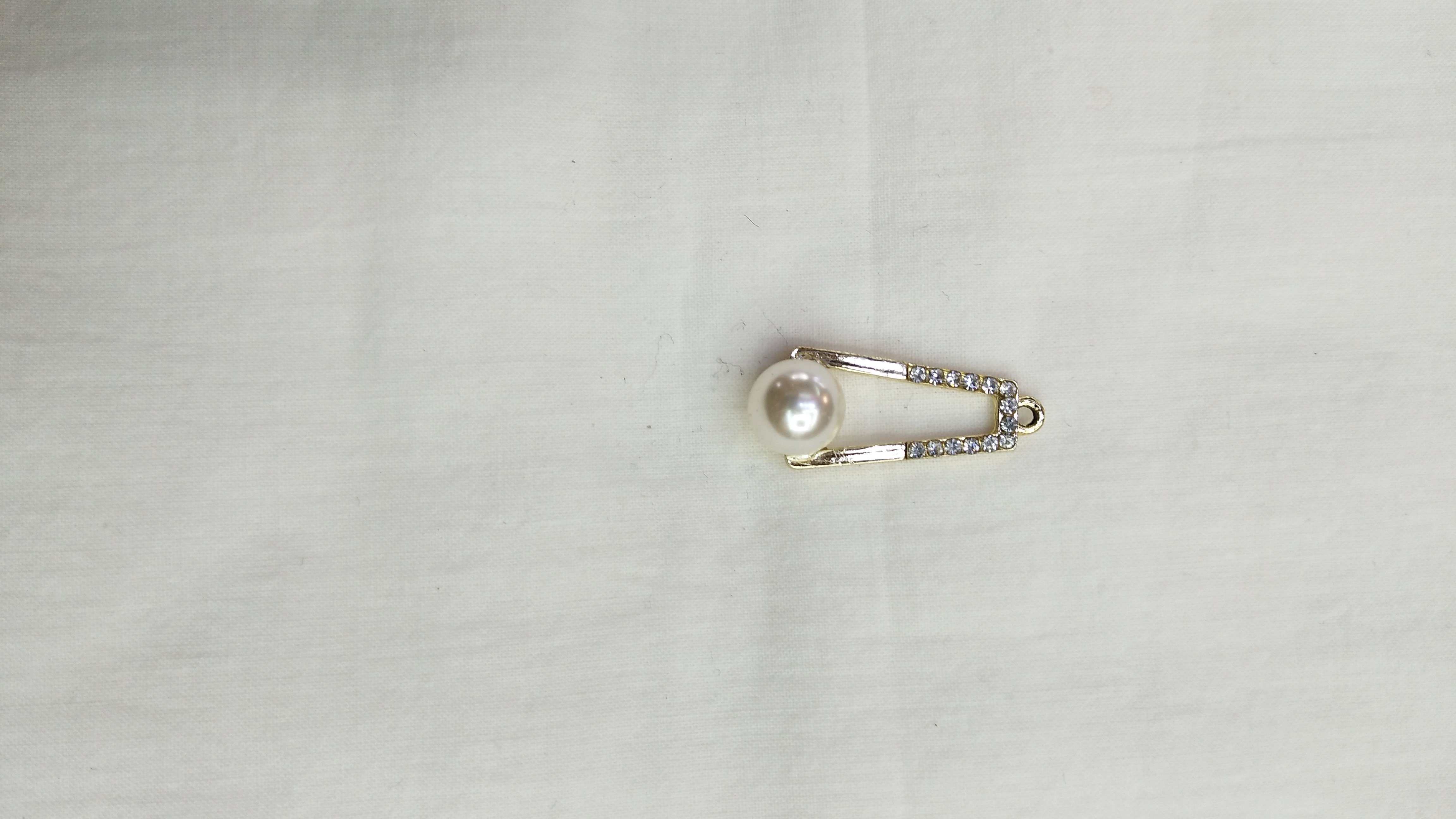 DIY handcrafted jewelry accessories: Alloy, simple single heart pearl rhinestone pendant, decorative earrings (100ps/ pack) detail image 3