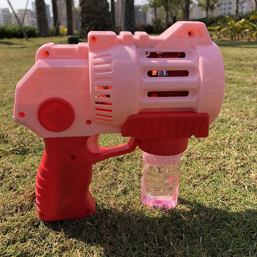 Wholesale of fully automatic electric bubble gun bubble-blowing toys in red style