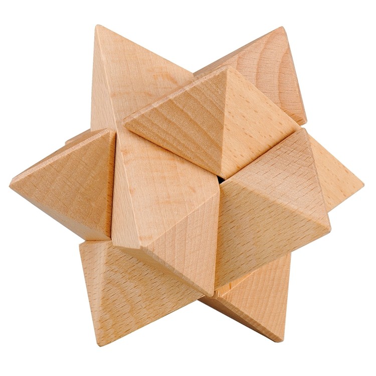 Wooden toys, educational toys, Lu Ban educational unlocking, brain-teasing decryption educational toys, classic educational Kongming lock, small hexagonal gemstones detail image 4