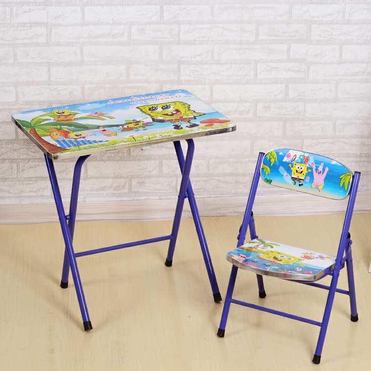 简易儿童写字桌学习桌 折叠课桌 卡通儿童桌 学生桌详情图2