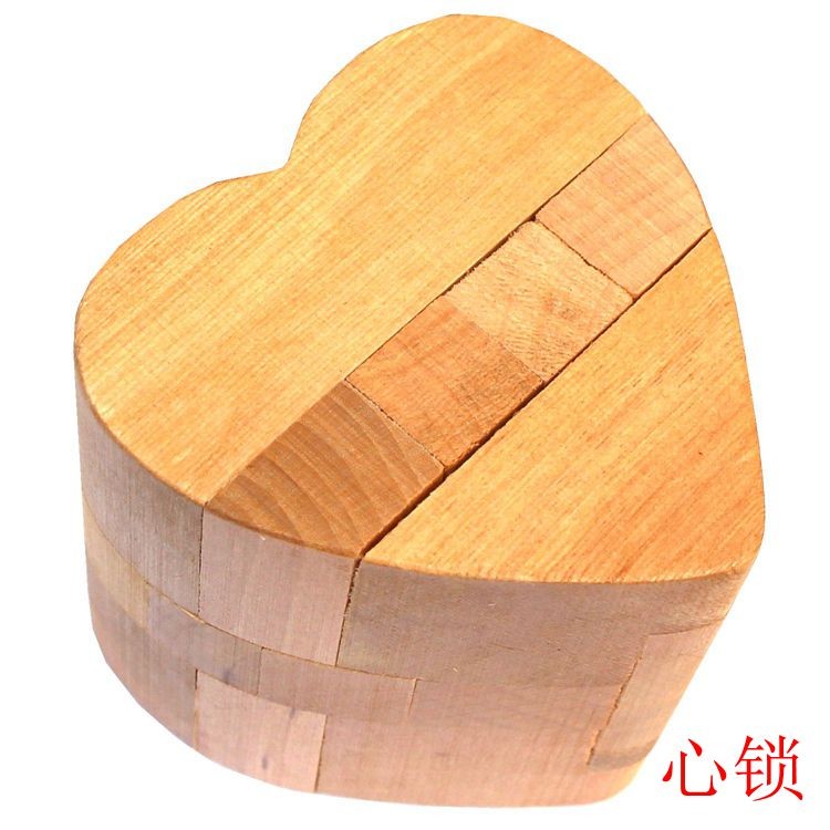 Wooden toys, intelligence unlocking toys, Lu Ban intelligence unlocking, brain-teasing decryption intelligence toys, classic Kongming Lock series toys, heart-shaped locks, intelligence Kongming lock unlocking detail image 2