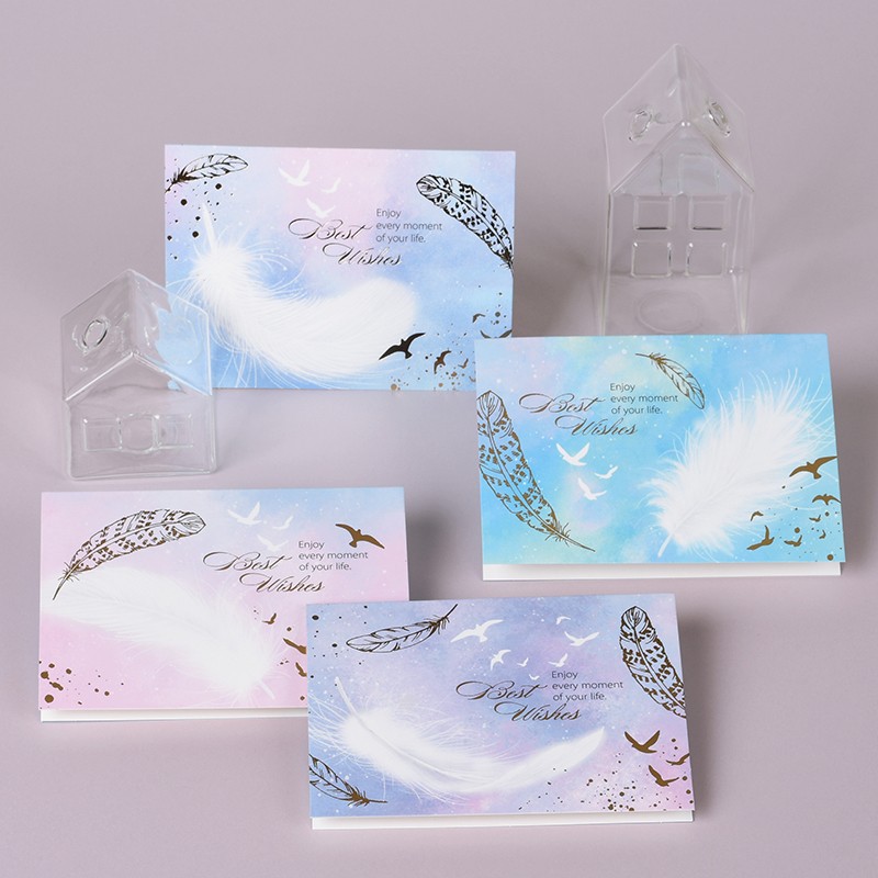 高端唯美ins风烫金贺卡折叠贺卡硫酸纸信封02详情图3