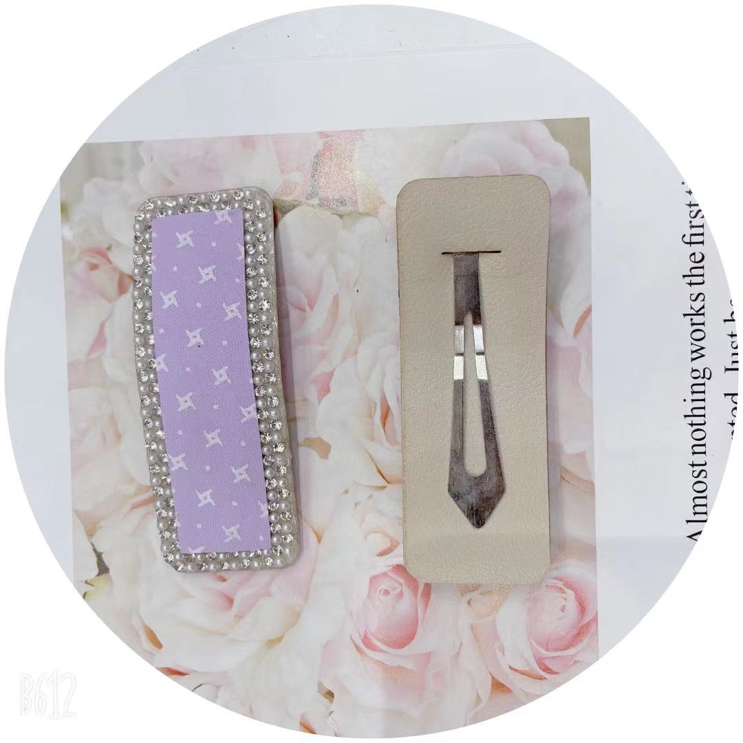 Tianyi jewelry network popular women's fashion high-end alloy rectangular BB clip lavender