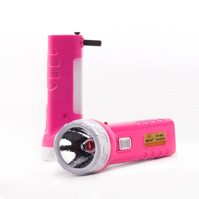 Pink rechargeable mini flashlight outdoor energy-saving lamp