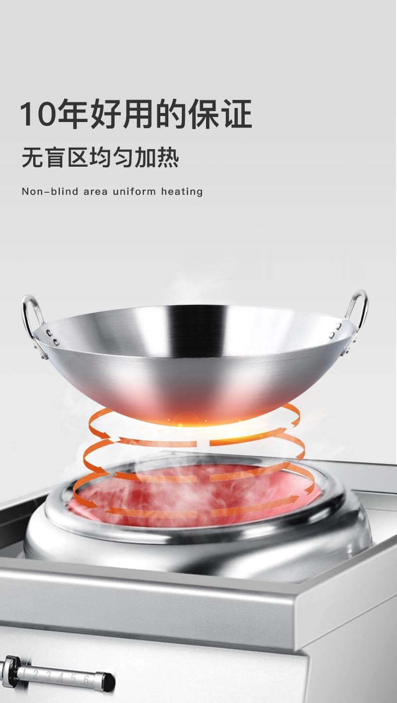 鑫动力大功率电炒炉15kw双头商用电磁炉凹面爆炒电磁灶酒店用灶台详情图4