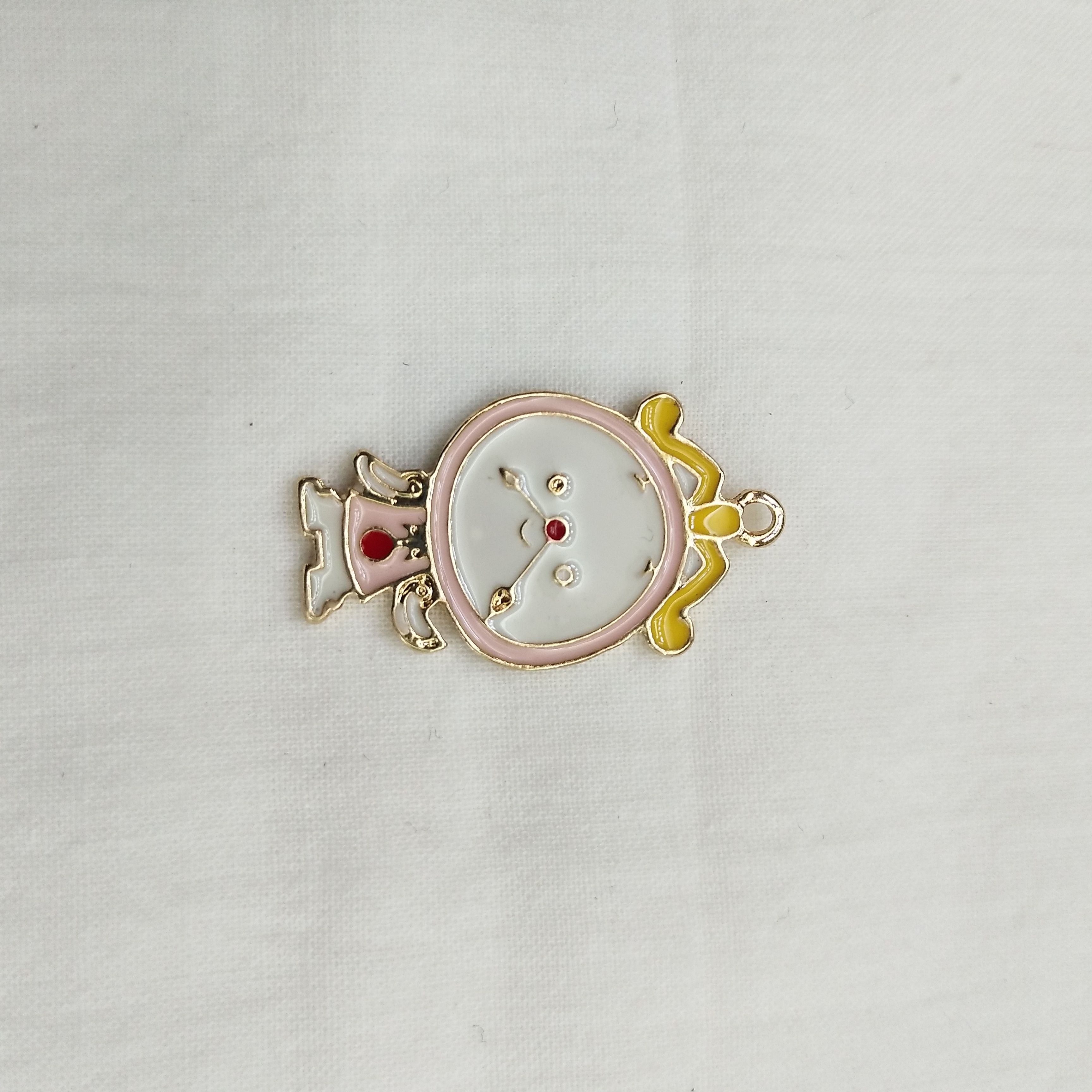 DIY手工饰品配件合金简约单颗滴油钟表人卡通挂件点缀耳饰（100ps/包）
