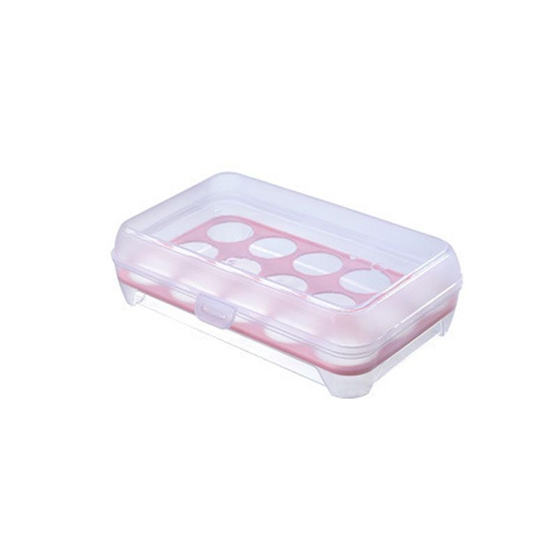 厨房15格冰箱鸡蛋盒保鲜盒塑料便携食品收纳储物盒透明蛋托盒子白底实物图