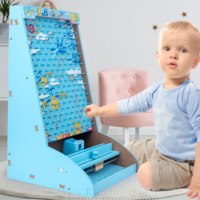 Children's educational wooden ball catching toy ball catching machine parent-child interaction sense training eye coordination toy full figure