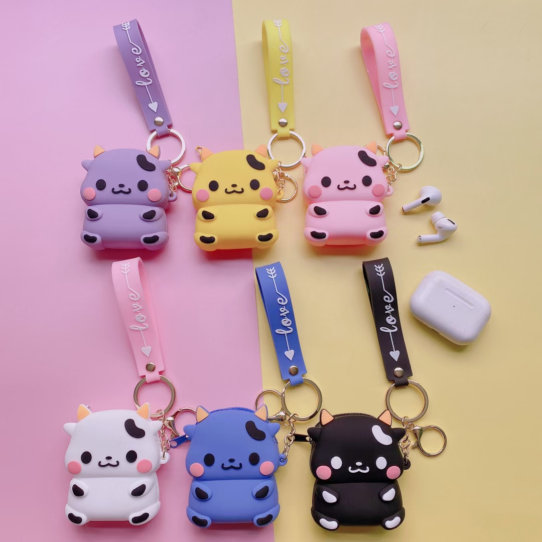 Stereo silicone keychain series plus string 11