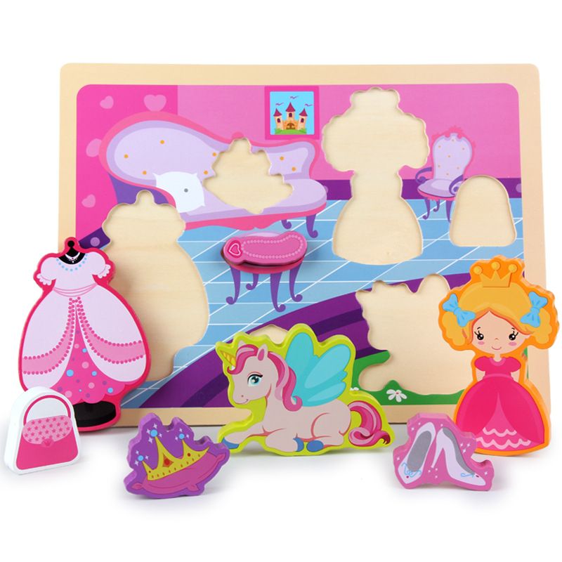 Large-sized children's wooden three-dimensional animal jigsaw puzzle board, wooden beneficial intelligence baby early education building block toy 0.4 Application Scenario