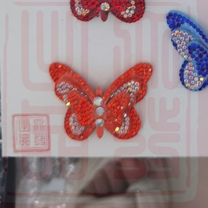 大發出品立体蝴蝶无纺布烫钻拼插发夹发箍配件鞋厂辅料大号橘红