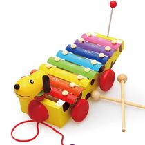 Baby children eight-tone percussion piano can drag wooden xylophone Orff Musical Instruments educational musical toys wood wholesale
