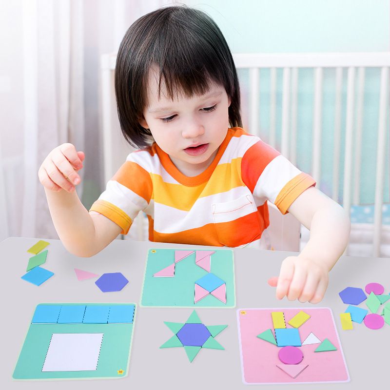 180-piece creative jigsaw puzzle for children, versatile and fun three-dimensional shape tangram puzzle, early education and intelligence wooden toy Application Scenario