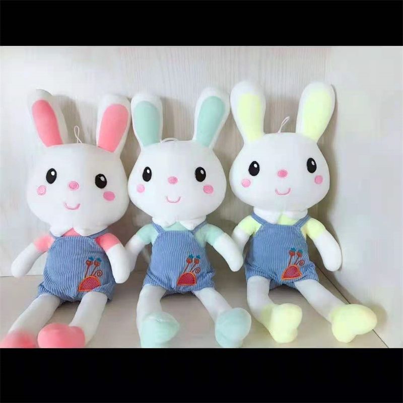 条纹背带兔子毛绒玩具三色兔子公仔详情图3