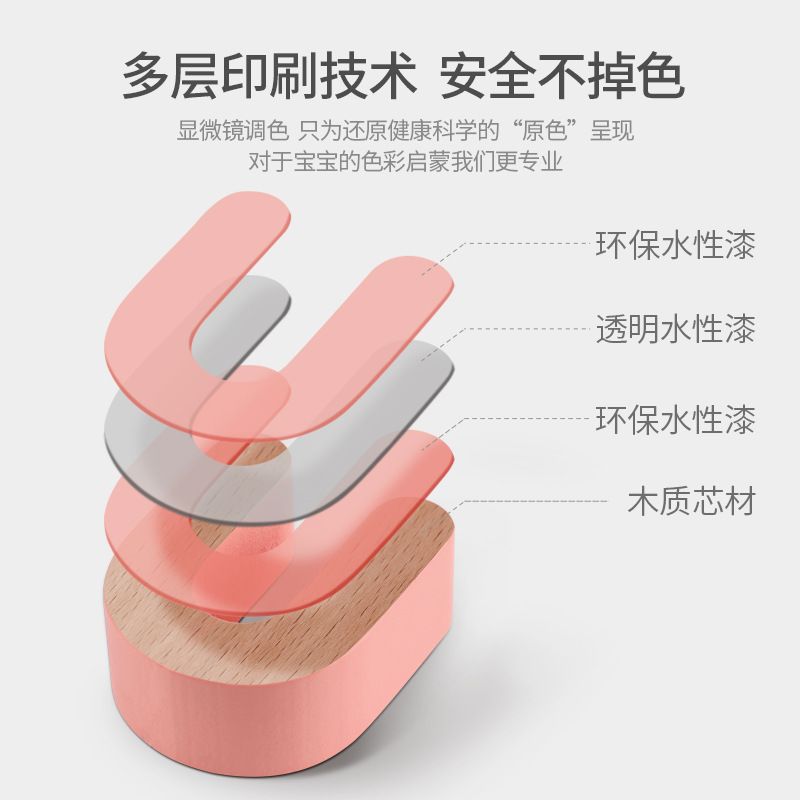 Children's puzzle macaron wooden numeral letter shape cognition board hand grasping board wooden toy