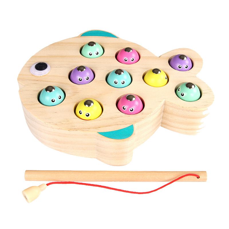 3D Magnetic fishing set, wooden children's educational and creative water play toys for girls and boys wholesale details Picture