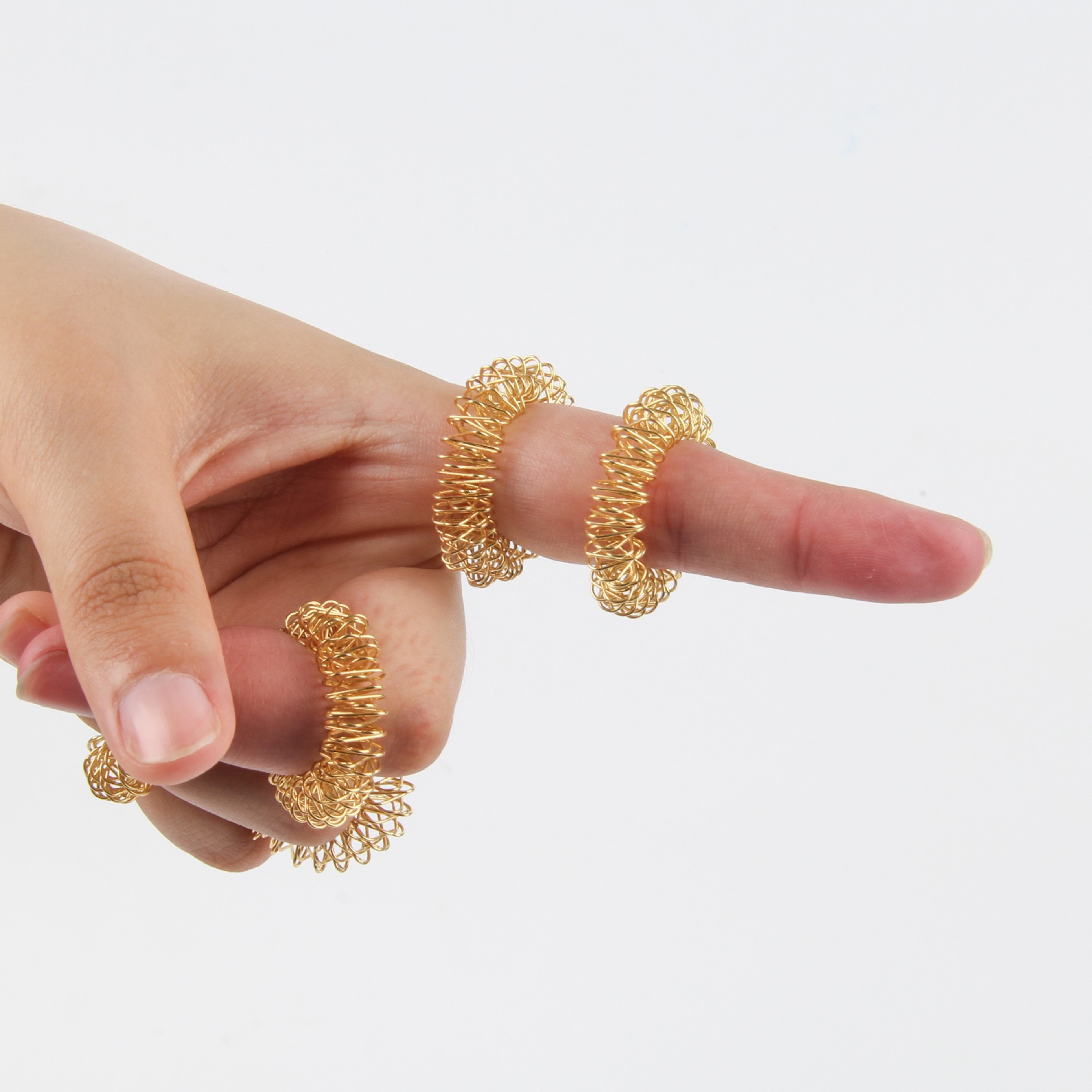 迷你弹簧 解压手指按摩环 手指按摩器 多色迷你弹簧指环按摩圈弹簧圈铁NO1卖点玩具详情1