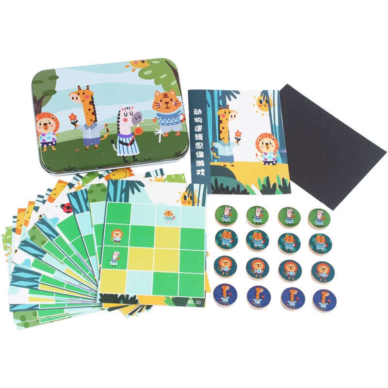 Wooden toys, educational puzzles, early education puzzles, parent-child games, logical thinking, strong fun, rich colors, educational animal logical thinking game toys details Picture