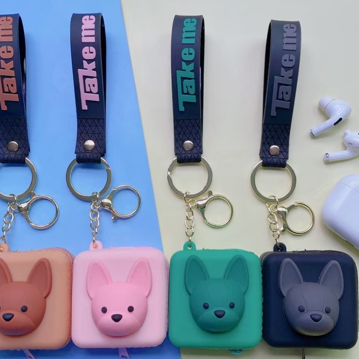 Stereoscopic silicone keychain series plus string 7
