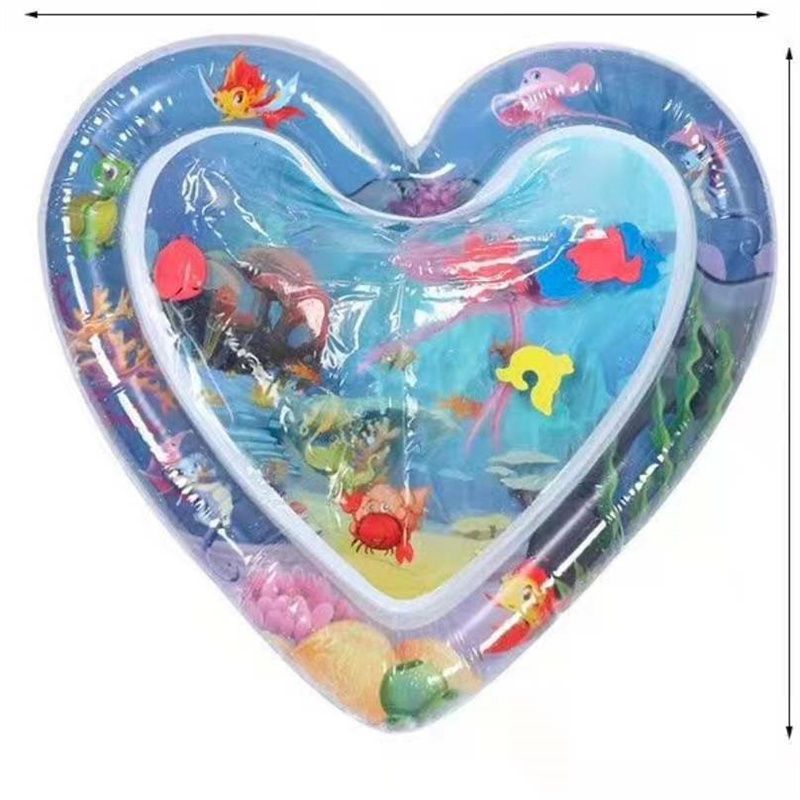 Heart-shaped, colorful animal ocean pattern swimming ring 63cmx63cm Little Carp Adventure Specification image