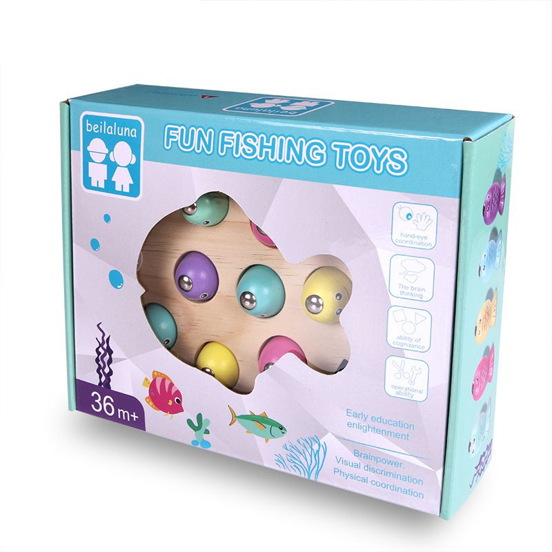 3D Magnetic fishing set, wooden children's educational and creative water play toys for girls and boys wholesale Specification image
