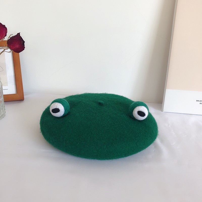 Children's cartoon frog felt fashion hat, soft-brimmed fisherman hat, cute children's hat, children's hat detail image 1
