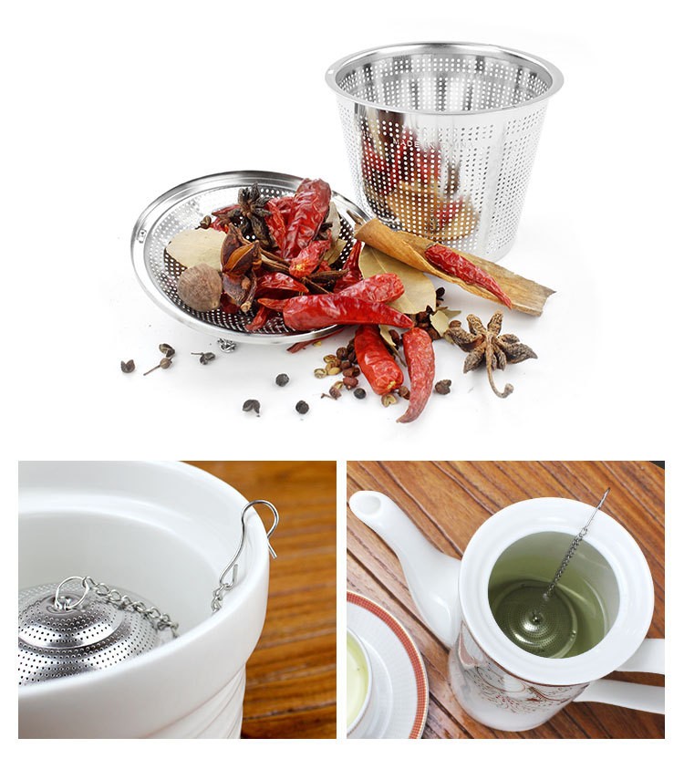304不锈钢茶球 不锈钢茶叶过滤器 泡茶器 味宝 卤料球煲汤调料球详情图17