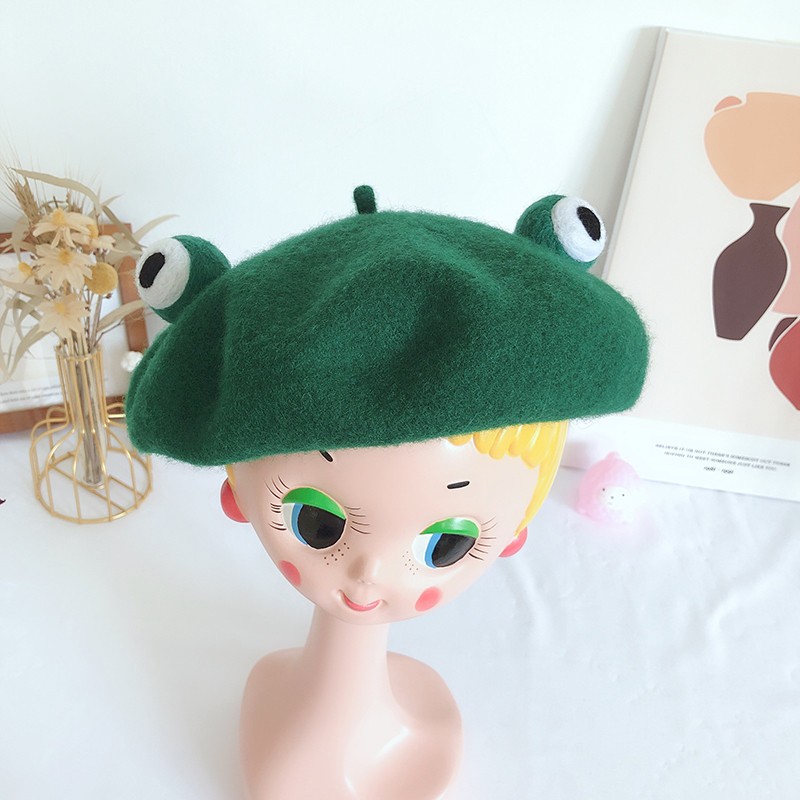 Children's cartoon frog felt fashion hat, soft-brimmed fisherman hat, cute children's hat, children's hat detail image 2