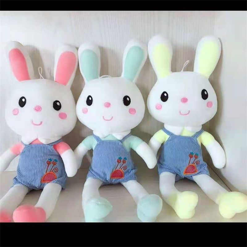 条纹背带兔子毛绒玩具三色兔子公仔详情图2
