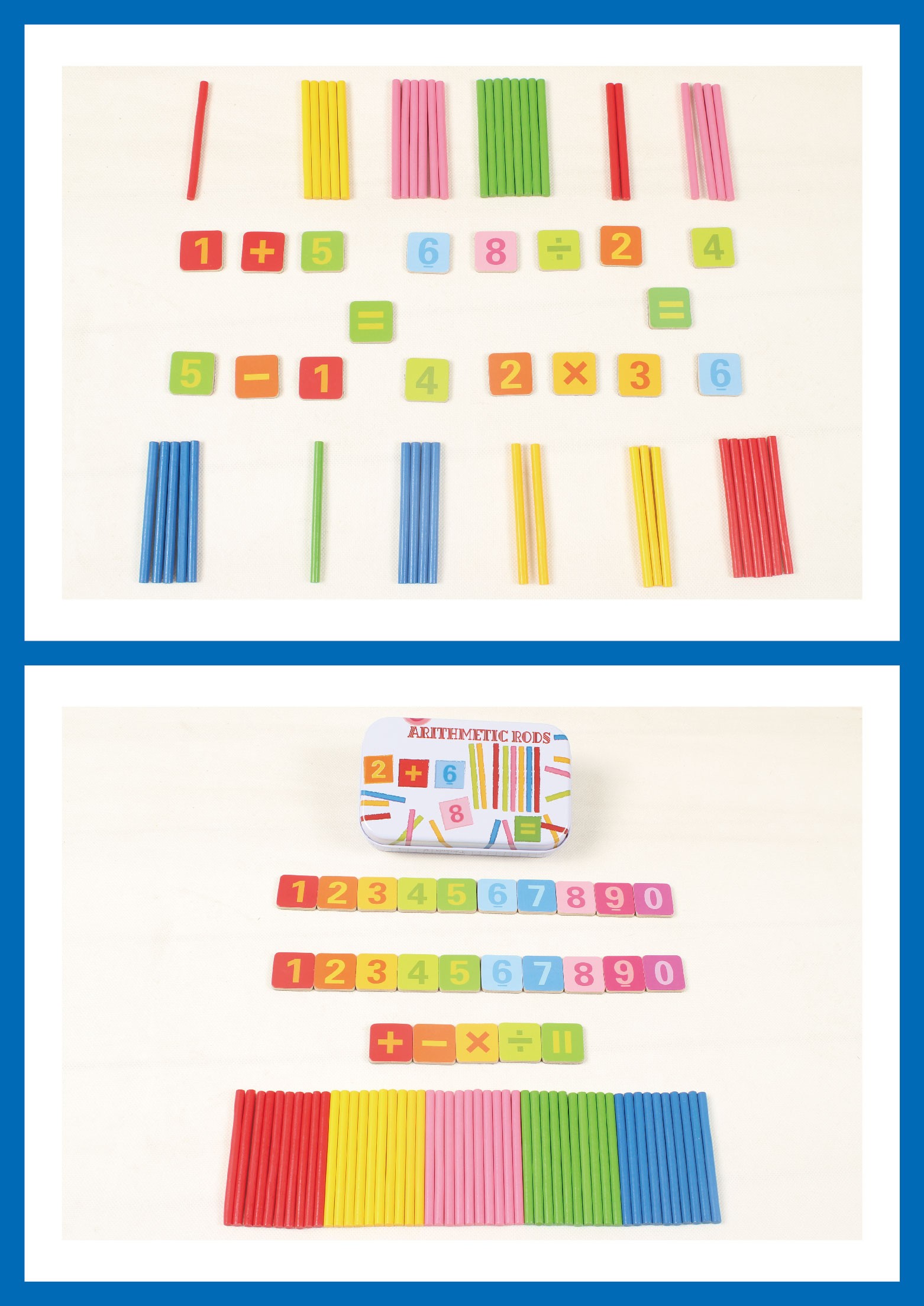 Wooden toy educational jigsaw puzzles, early education jigsaw puzzles, parent-child games, exercise logical thinking ability, strong fun, rich colors, small box counting stick toys detail image 14