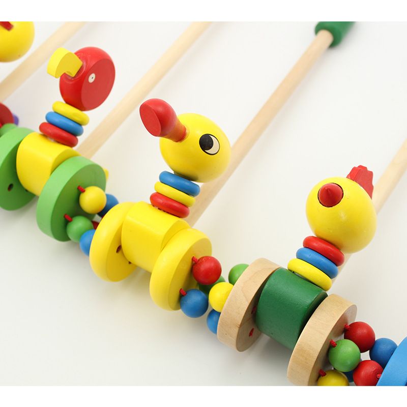 厂家直销卡通动物儿童手推车玩具婴儿木制0-1-3岁宝宝学步车木质图