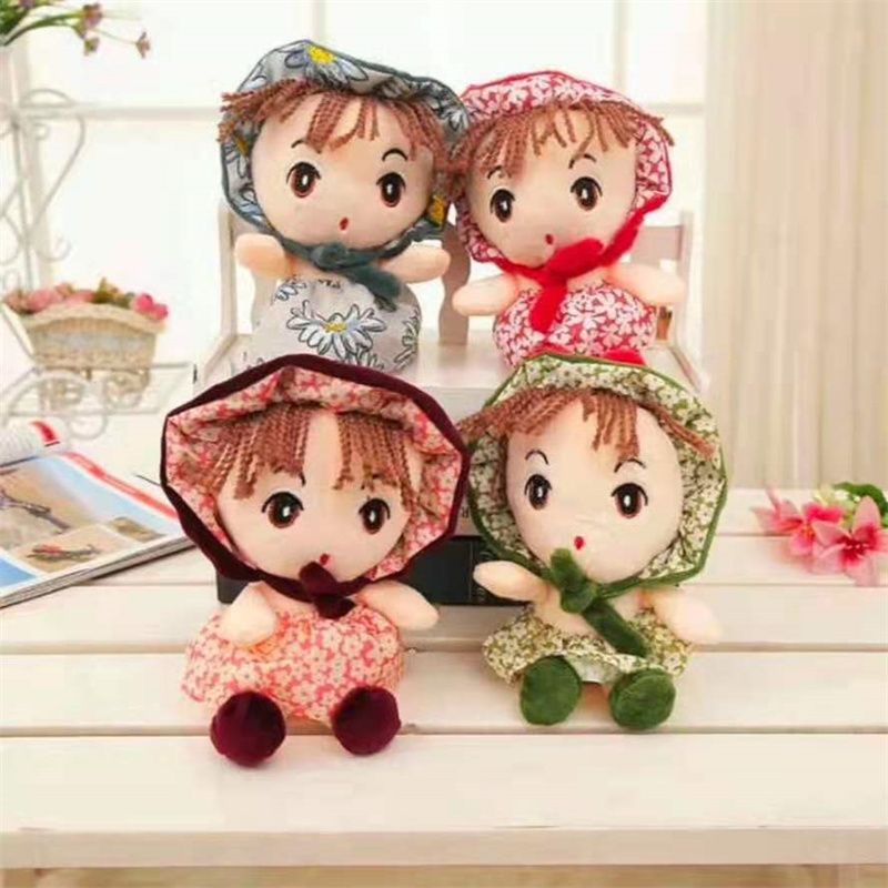 Four-color and multi-colored plush toy with a hat Specification image