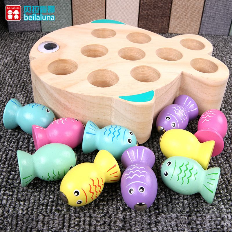 3D Magnetic fishing set, wooden children's educational and creative water play toys for girls and boys wholesale Application Scenario