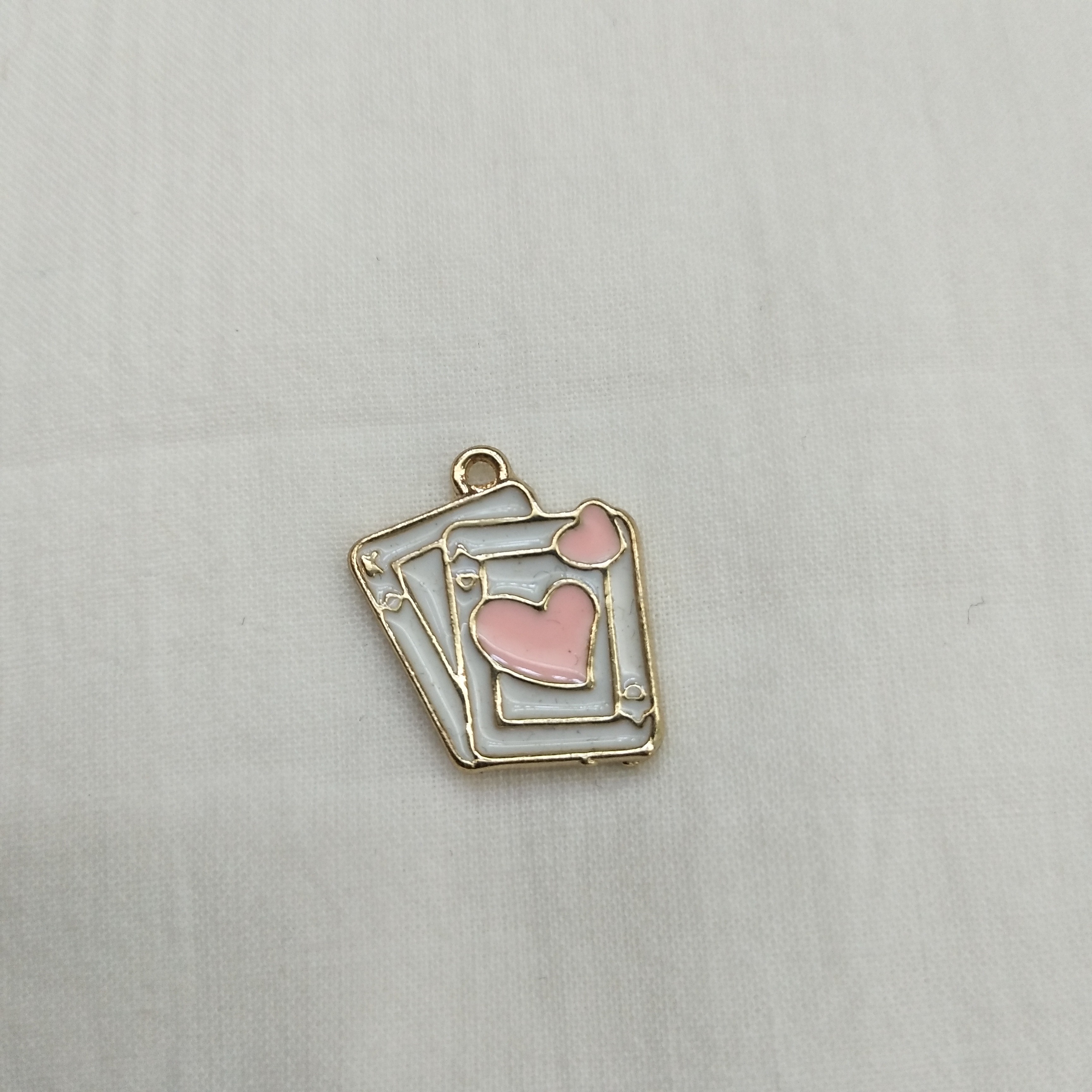 DIY handmade jewelry accessories, alloy simple single oil-dripping poker card cartoon pendant, decorative earrings (100ps/ pack) detail image 1