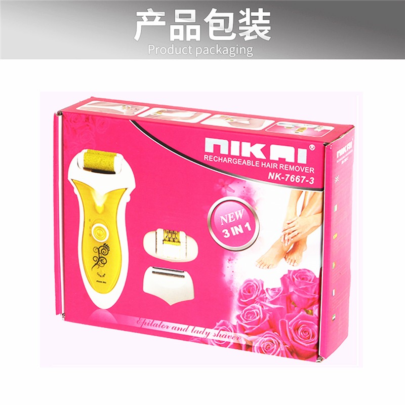 外贸货源3合1多功能充电拔毛器女士电动剃毛器磨脚皮去死皮7667-3详情8