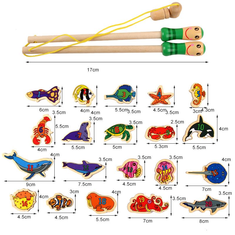 A set of children's magnetic fishing toys in buckets is selling well at wooden street stalls. It's a cross-border educational water play toy for girls and babies