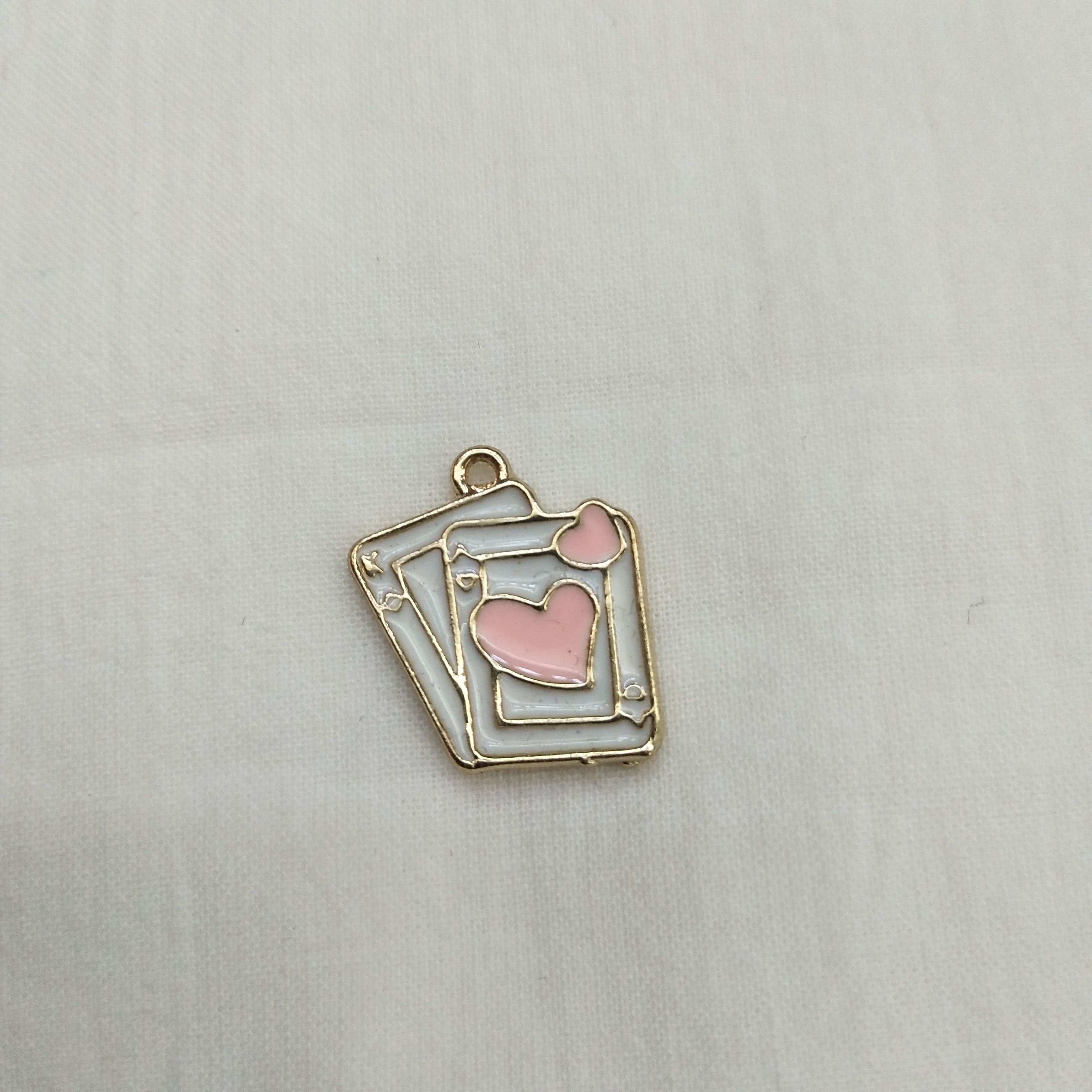 DIY手工饰品配件合金简约单颗滴油扑克牌卡通挂件点缀耳饰（100ps/包）