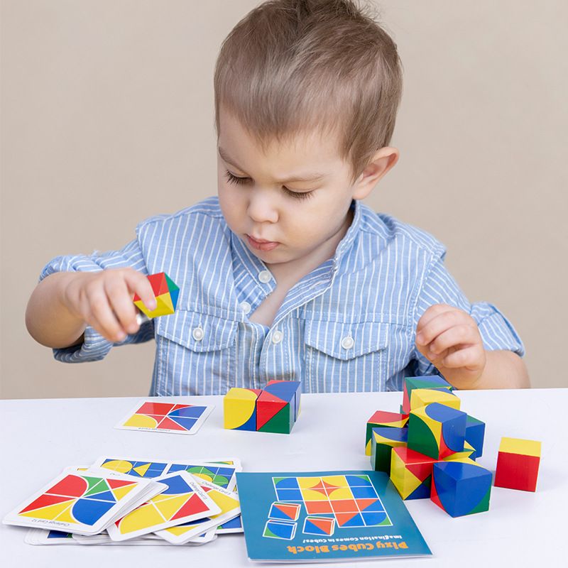 Logical thinking wooden three-dimensional jigsaw puzzles, children's educational board building blocks, wooden baby creative toys, cross-border wholesale Application Scenario