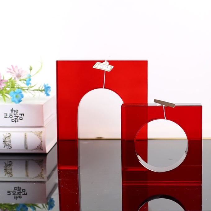 منضدة كريستال حمراء تحتوي على زخرفة مبدعة لمكتبة Ty50343AB detail image 1