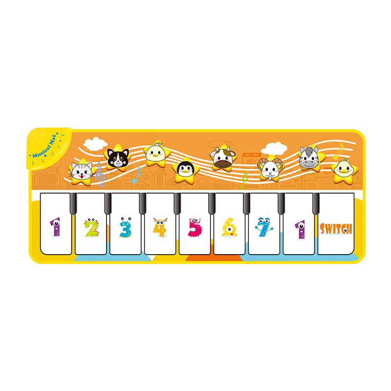 脚踏钢琴音乐毯电子琴音乐毯早教智力开发爬行跳舞毯儿童玩具小号黄色