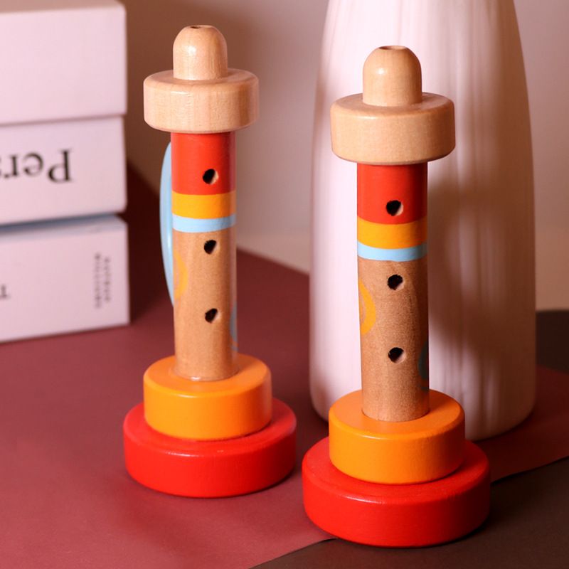 Orff musical instrument wooden trumpet toy cartoon whistle children's educational early education whistle wooden cross border small toy
